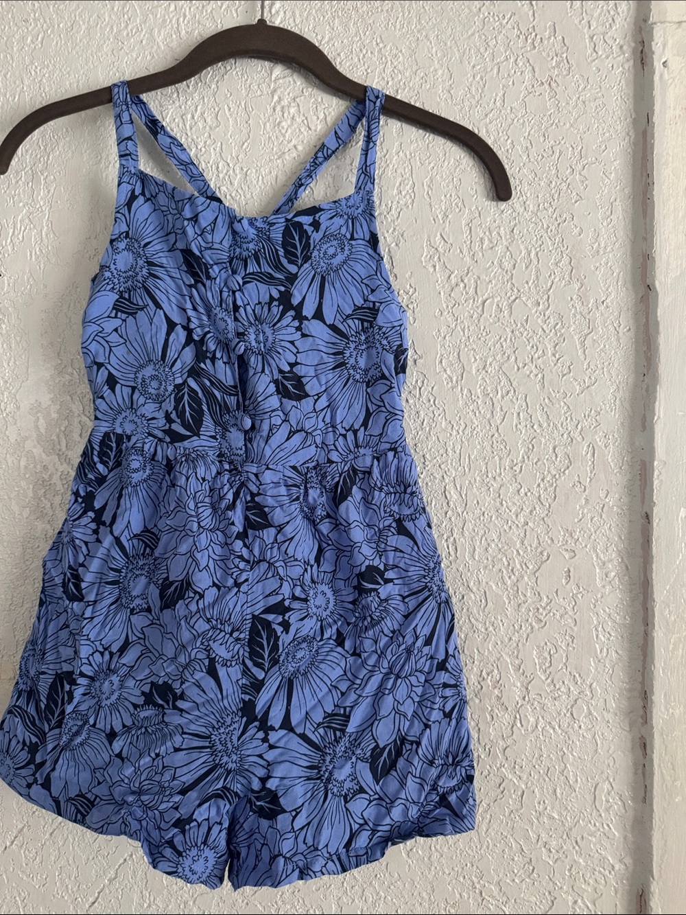 Haute Hippie Blue and Black Floral Kids One-Piece